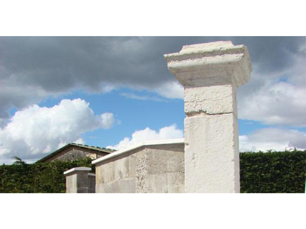 Portail mur colonne en pierre de taille